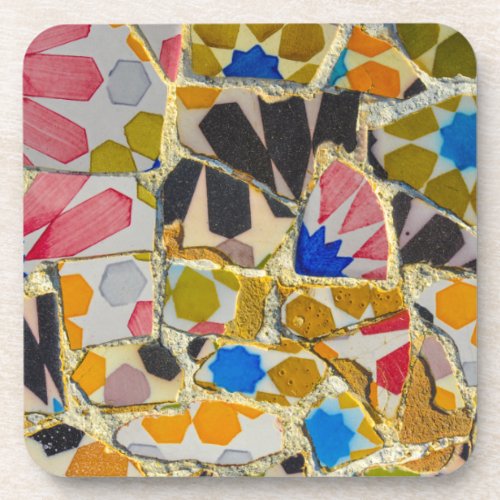 Parc Guell Ceramic Tiles in Barcelona Spain Drink Coaster