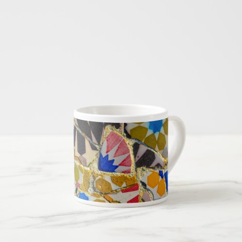 Parc Guell Ceramic Tiles in Barcelona Spain Espresso Cup