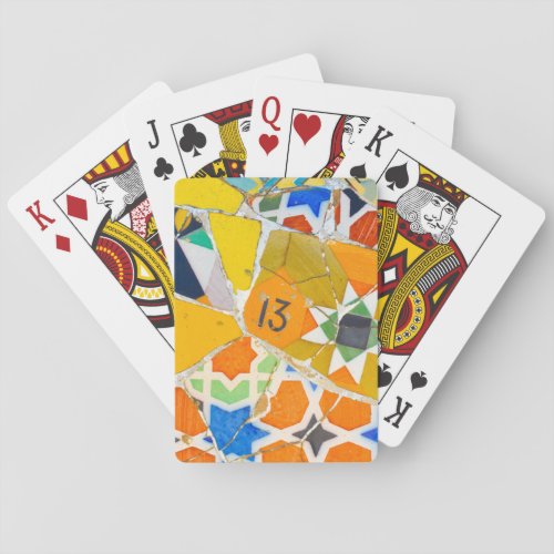 Parc Guell Ceramic Tiles in Barcelona Spain Poker Cards