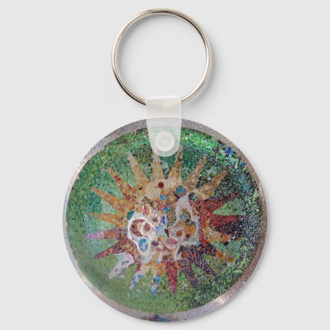 Parc Guell Green Mosaic Keychain (Front)