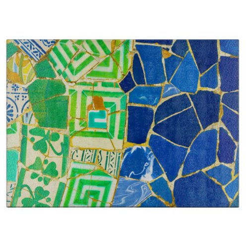 Parc Guell Green Tiles in Barcelona Spain Cutting Board