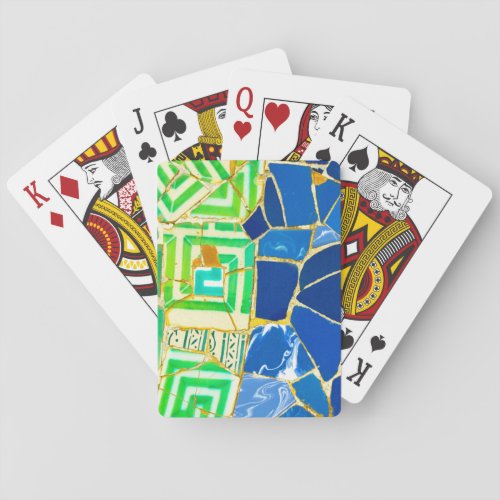 Parc Guell Green Tiles in Barcelona Spain Poker Cards