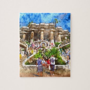 Parc Guell In Barcelona Spain Jigsaw Puzzle by bbourdages at Zazzle