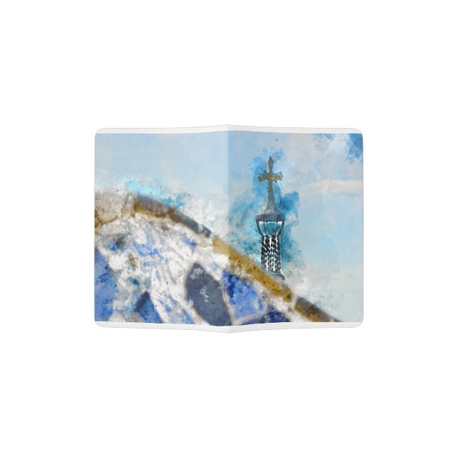 Parc Guell in Barcelona Spain Passport Holder (Opened)