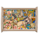 Parc Guell Tiles In Barcelona Spain Serving Tray at Zazzle