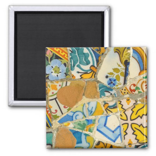 Parc Guell Yellow Ceramic Tiles in Barcelona Spain Magnet