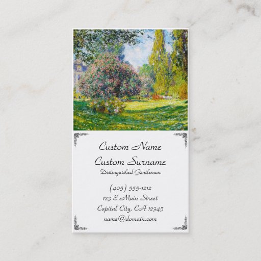 Customizable Parc Monceau, Paris Claude Monet Business Card