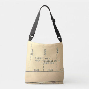 Parcel 1- Real Estate Theme Crossbody Tote Bag
