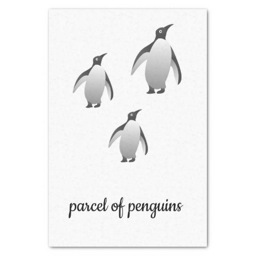 Parcel of Penguins Penguin Black and White  Tissue Paper