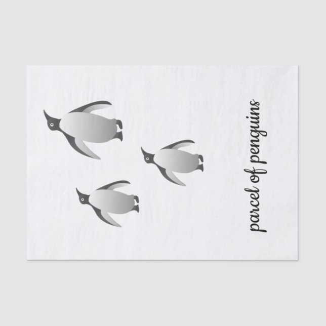 Parcel of Penguins Penguin Black and White  Tissue Paper (Front)