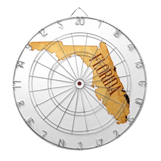 Parchment Background With Florida Map Dart Board (Front)