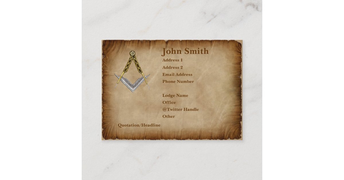 Parchment Business Card Zazzle