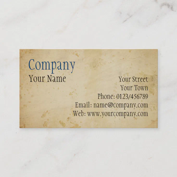 Parchment Business Card Zazzle