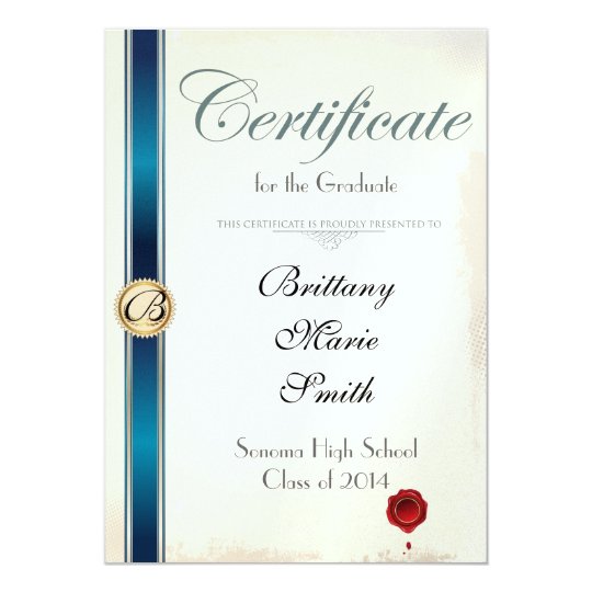 Parchment Certificate Graduation Invitation