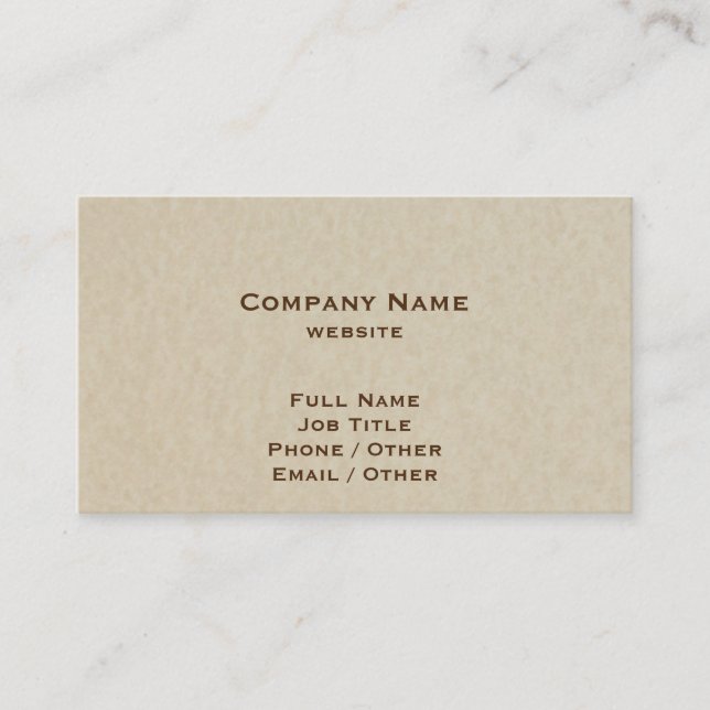 Parchment Colored Business Card (Front)