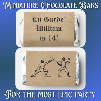 Parchment En Garde Fencing Duel Chocolate Wraps Hershey's Miniatures