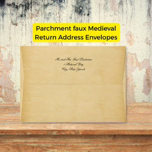 Parchment faux Medieval return address Envelopes