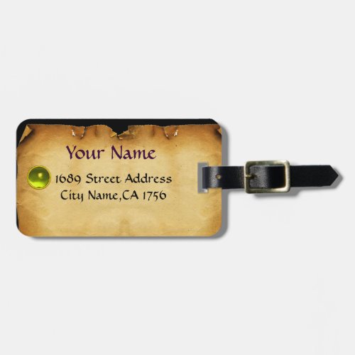PARCHMENT GEM yellow Luggage Tag