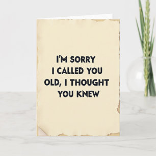 Parchment Humor Birthday Card