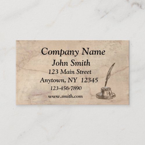 Parchment Inkwell Business Card