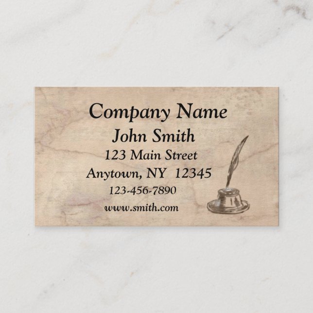 Parchment Inkwell Business Card (Front)