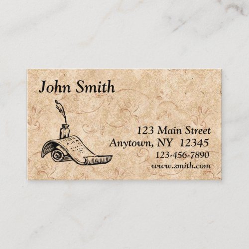 Parchment Inkwell Business Card