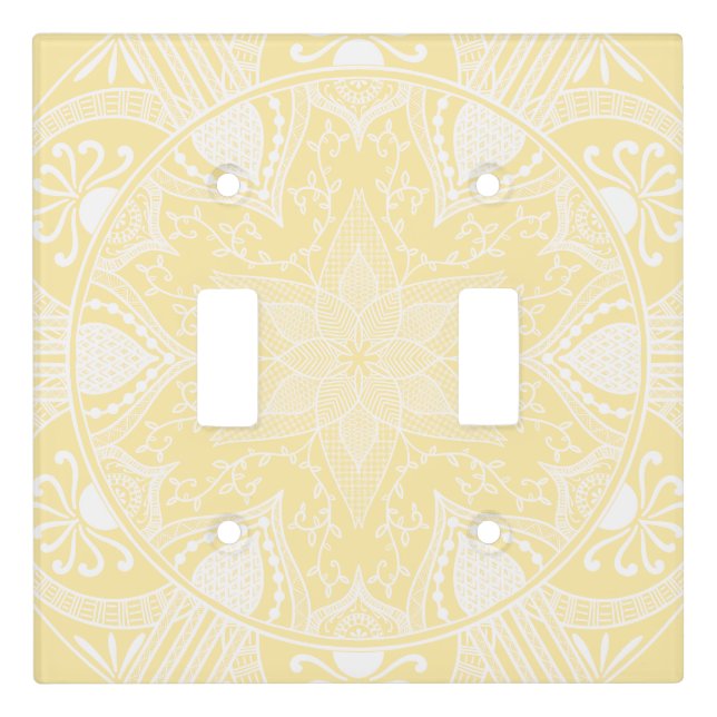 Parchment Mandala Light Switch Cover (Front)