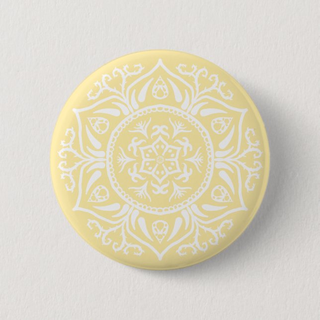 Parchment Mandala Pinback Button (Front)