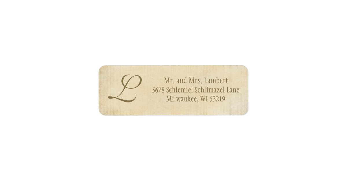 Parchment Monogram Customizable Label | Zazzle