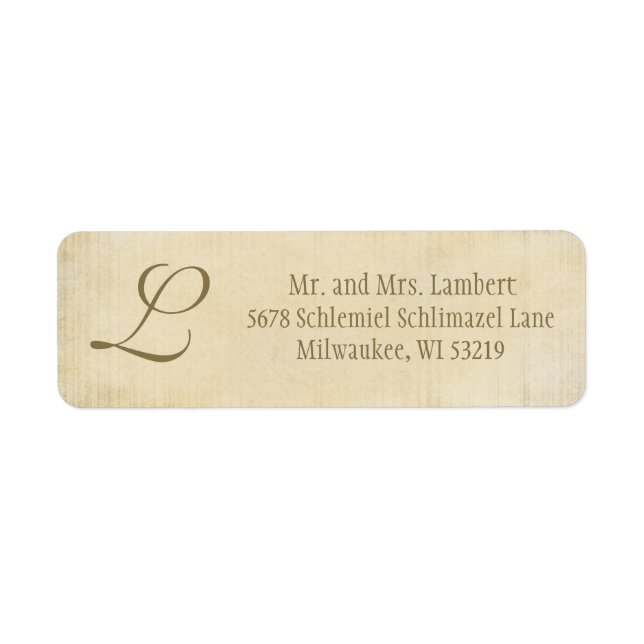 Parchment Monogram Customizable Label (Front)
