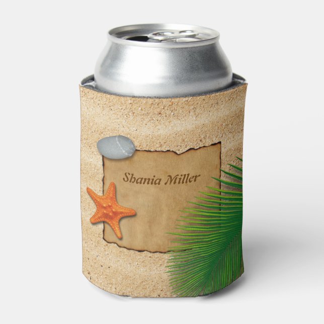 Parchment on Sand Background - Can Cooler (Can Front)