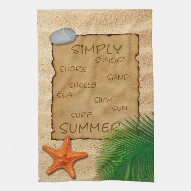 Parchment on Sand Background - Kitchen Towel (Vertical)