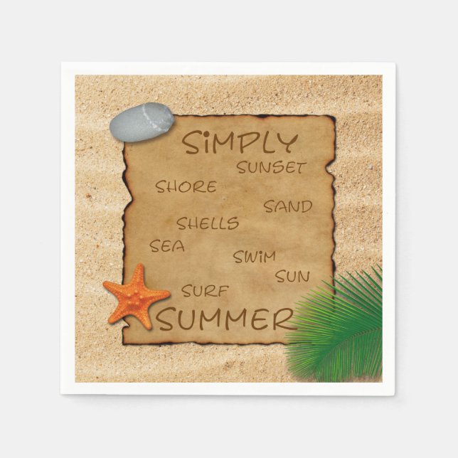 Parchment on Sand Background - Paper Napkin (Front)
