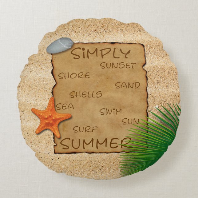 Parchment on Sand Background - Round Pillow (Front)
