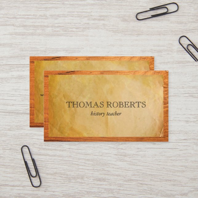 Parchment Paper Business Card (Front/Back In Situ)