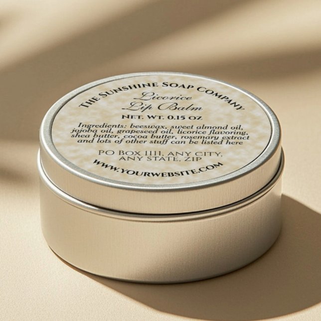 Parchment paper style lip balm tin label  (Creator Uploaded)