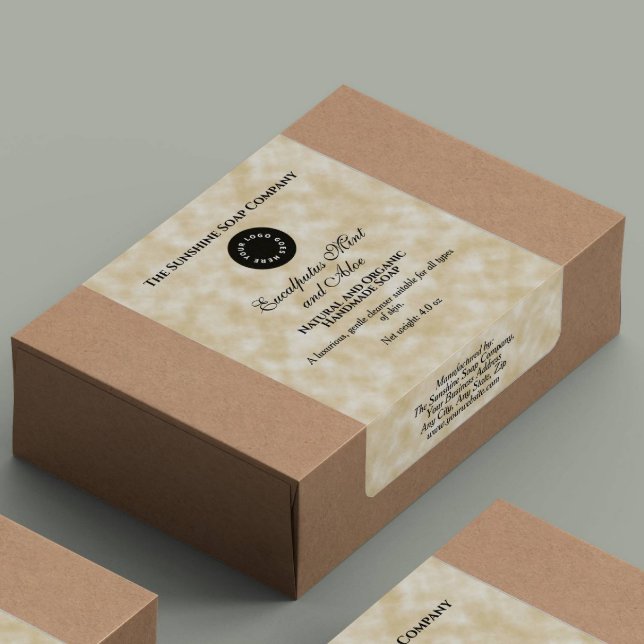 Parchment Paper Style Soap Packaging Label w Logo (Creator Uploaded)