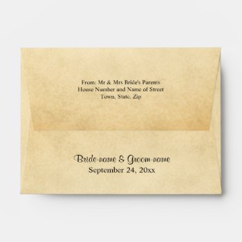 Parchment Pattern Design Wedding Envelope by Metarla_Weddings at Zazzle