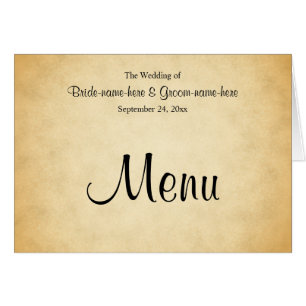 Parchment Pattern Design Wedding Menu Cards