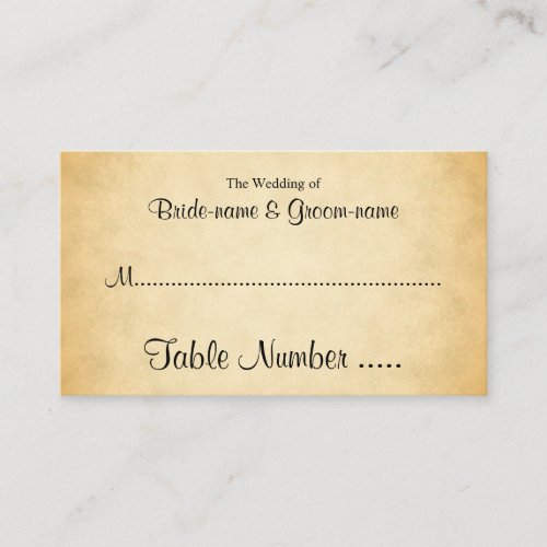 Parchment Pattern Design Wedding Place Cards Business Card
