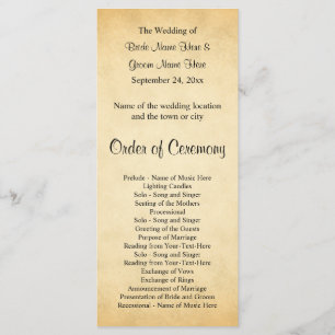 Parchment Pattern Design Wedding Program