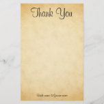 Parchment Pattern Design Wedding Thank You Stationery at Zazzle