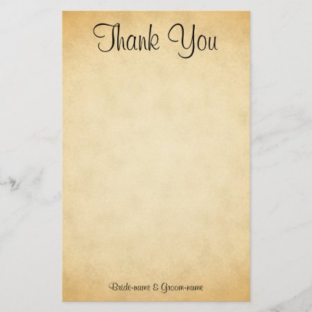 Parchment Pattern Design Wedding Thank You Stationery