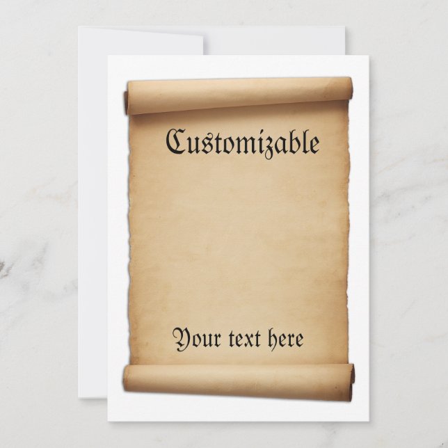 Parchment Proclamation Scroll Invitation (Front)