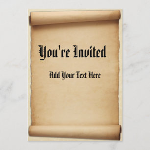 Parchment Proclamation Scroll You're Invited Invitation
