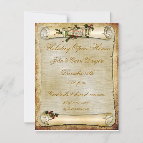 Parchment Scroll Holiday Invitation