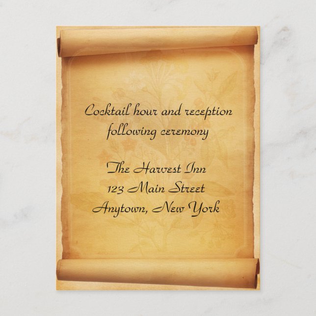 Parchment Scroll Reception Card (Front)