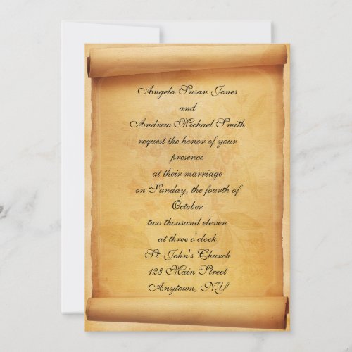 Parchment Scroll Wedding Invitation