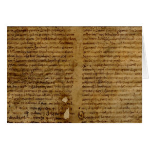 Parchment text with antique writing, old paper cards