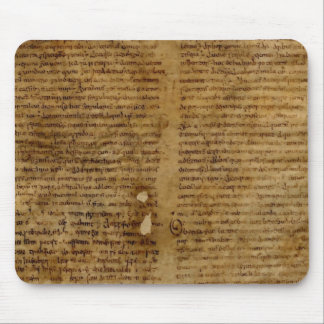 Parchment text with antique writing, old paper mouse pad